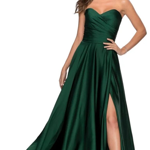 moss green casual dress La Femme 32305 - Long Lace Mermaid Dress main image 1